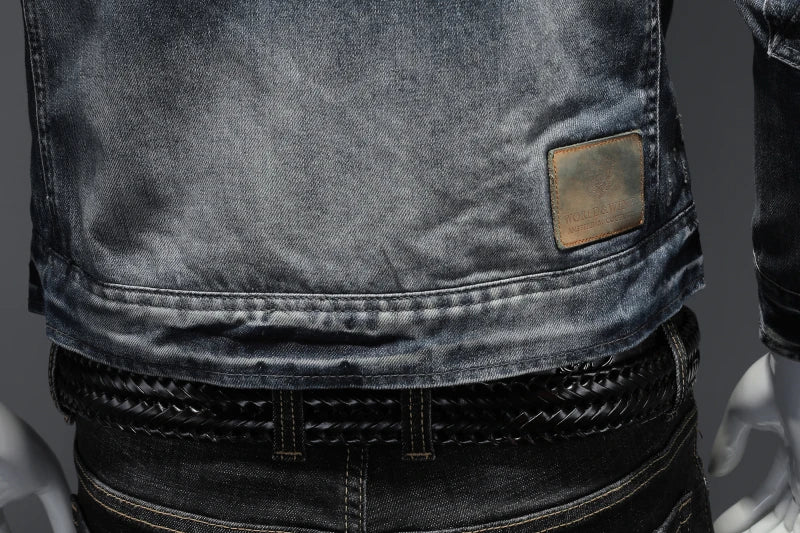 Men Fleece Thick Streetwear Denim Jackets Men Vintage Blue Bomber  Jacket Male Outwear Plus Velvet Windbreaker Coats