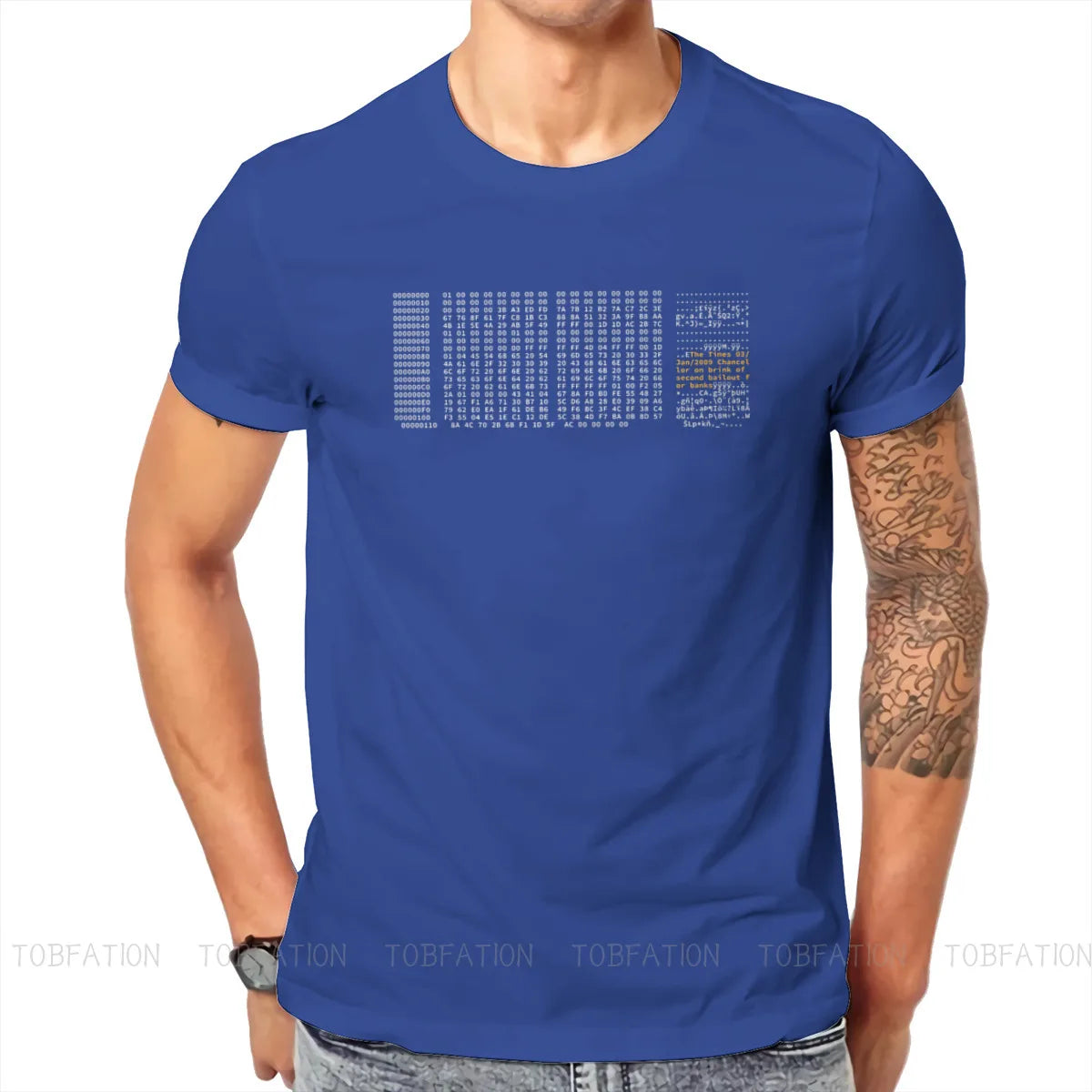 Genesis Block Bitcoin Cryptocurrency Meme T Shirt Vintage Grunge Oversized O-Neck TShirt Big sales Harajuku Men's Clothing