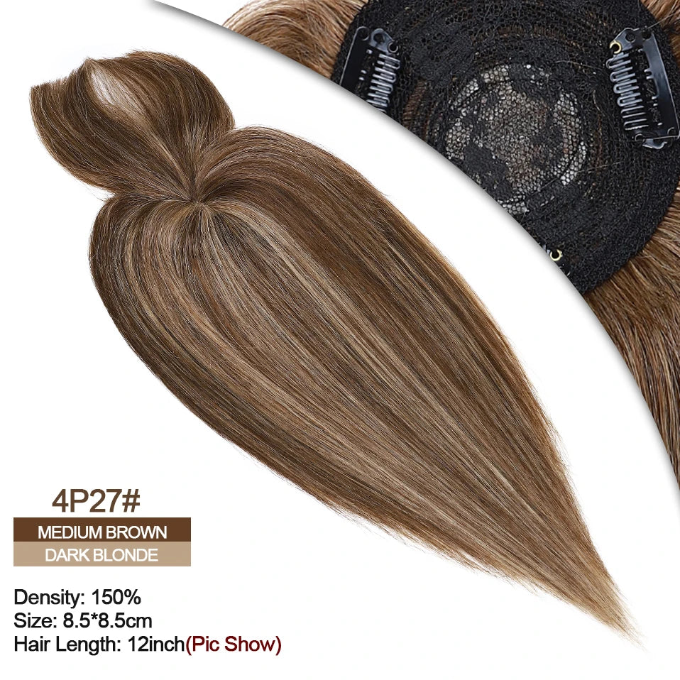 Rich Choices Women Topper 8.5x8.5cm Hair Toppers Natural Hair Clip In Wigs 100% Human Hair For Women Hairpiece
