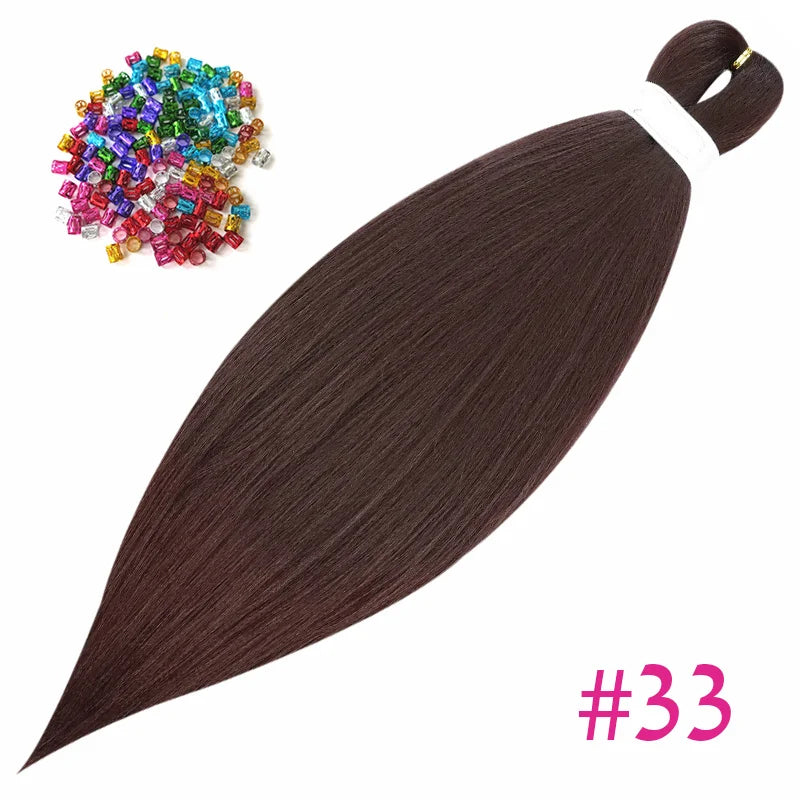 Easy Crochet Braids Ombre Hair Extensions Bundles Yaki Straight EZ Braiding Pre Stretched Synthetic Braid For African Women 6pcs