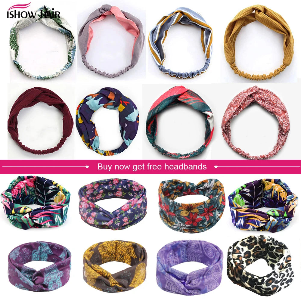 Ishow Highlight Headband Wig Human Hair Wigs For Women P4 27 Colored Straight Human Hair Wigs Brazilian Hair Scarf Wig