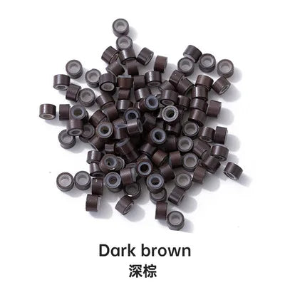 Microring Hair Extensions 500pcs 5mm 2mm Professional Hair Staples Tools Micro Ring Silicone Bead Microlink Feather Optional