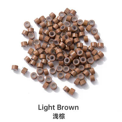 Microring Hair Extensions 500pcs 5mm 2mm Professional Hair Staples Tools Micro Ring Silicone Bead Microlink Feather Optional