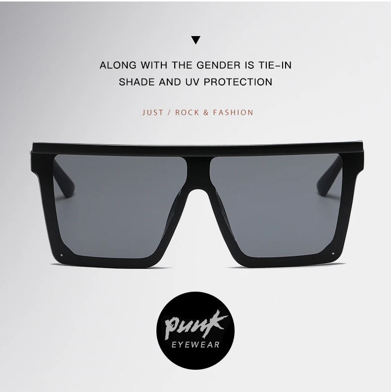 Oversized Square Sunglasses for Women Men Fashion Siamese Lens Style Flat Top Shield Shades