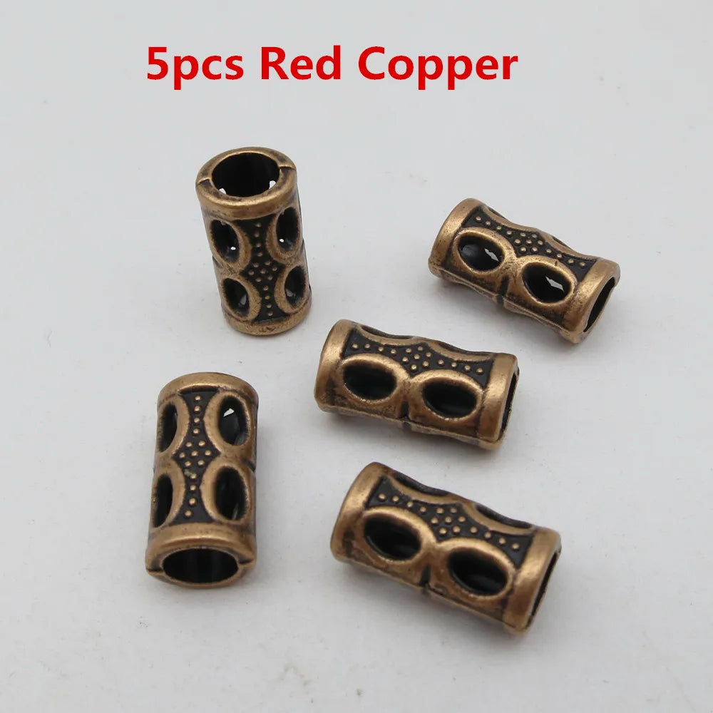 5Pcs-20pcs Silver/Gold/Bronze/Red Copper viking hair braid dread beard dreadlock beads tube rings
