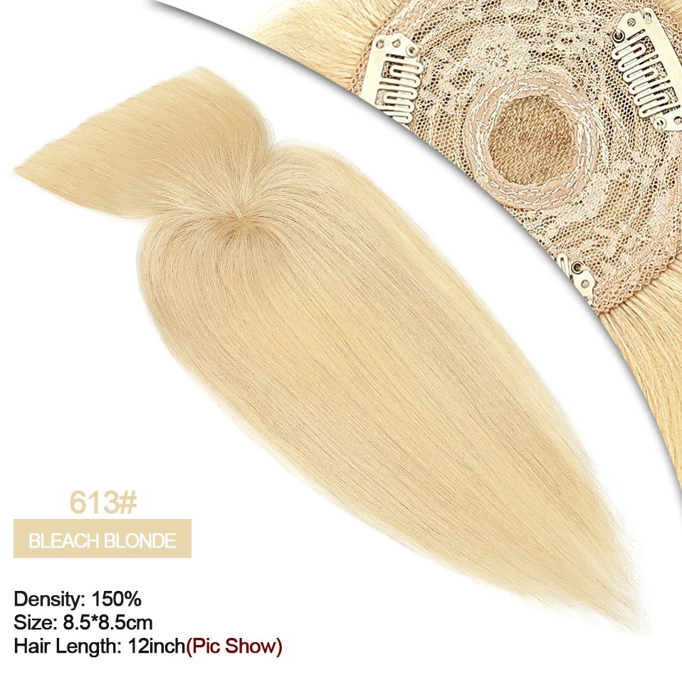 Rich Choices Women Topper 8.5x8.5cm Hair Toppers Natural Hair Clip In Wigs 100% Human Hair For Women Hairpiece