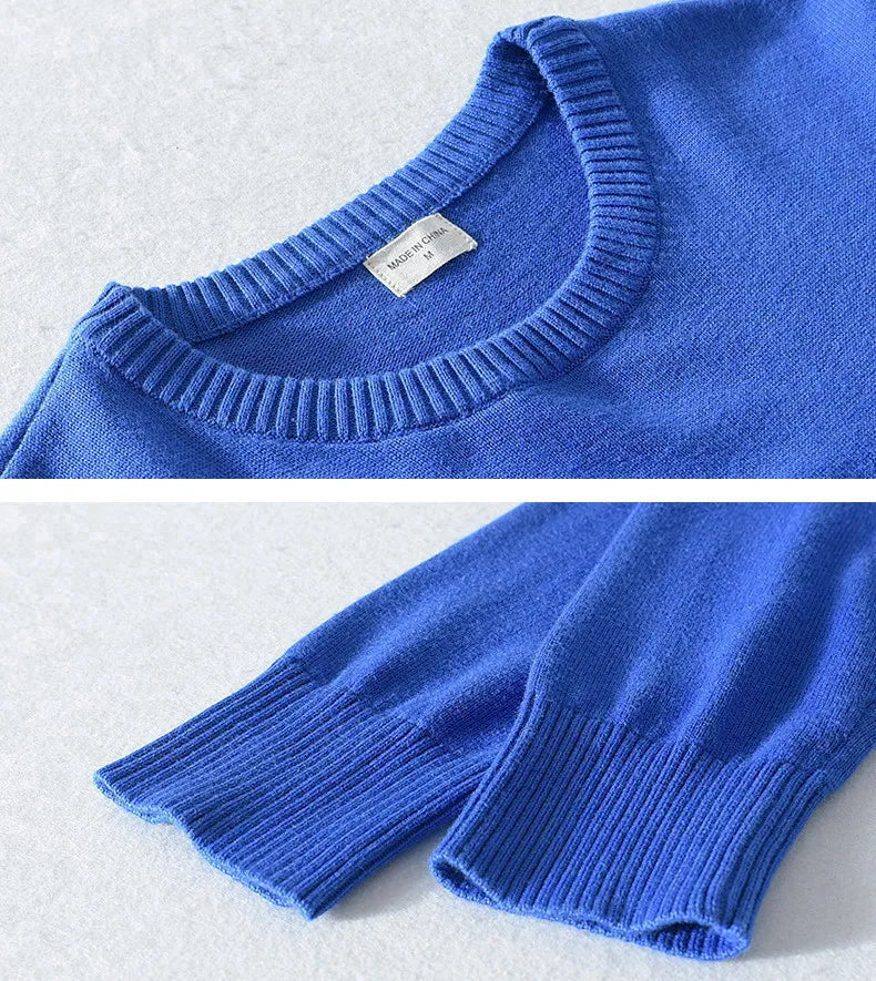 2022 New High Quality Knit ew Design Spring Autumn 100% Cotton Pullover Sweaters Male Casual Solid Color Jumper Pull Homme 8507