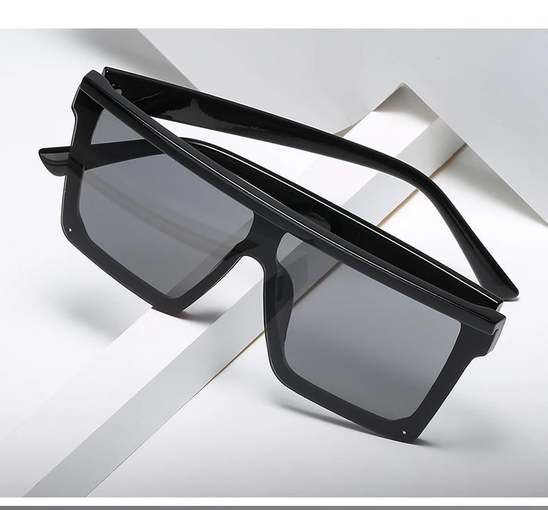Oversized Square Sunglasses for Women Men Fashion Siamese Lens Style Flat Top Shield Shades