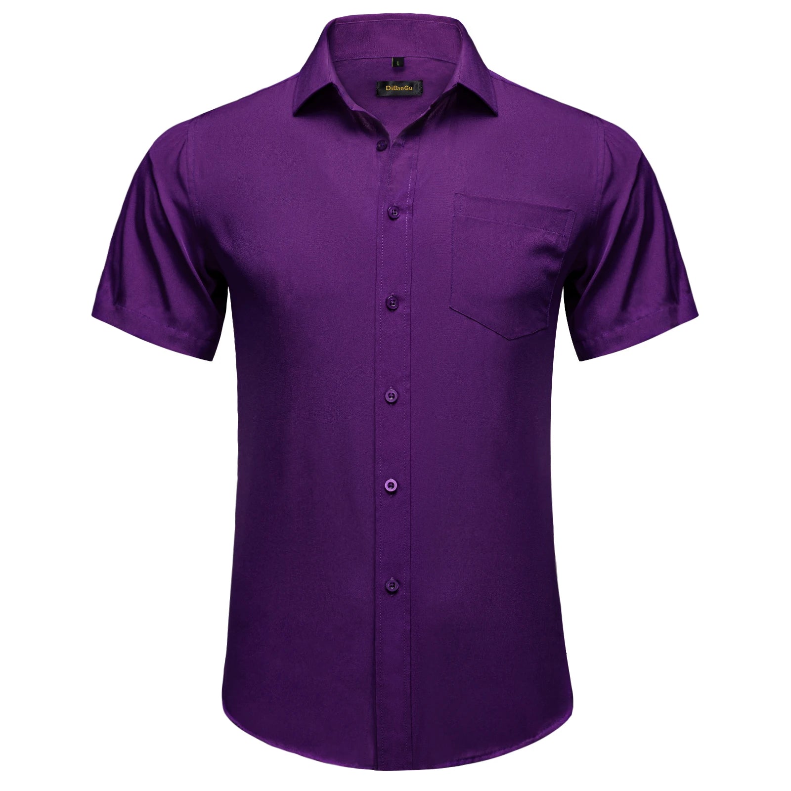 Men Shirts Short Sleeve Cotton Polyester Summer T-shirts Solid Black White Red Business Casual Tops Hawaiian Shirt