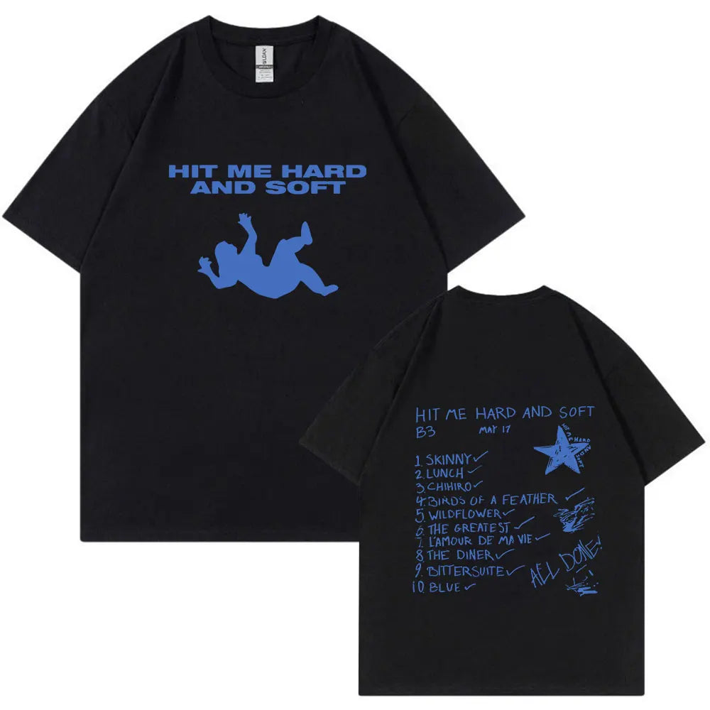 Hit Me Hard and Soft 2024 Tour T Shirt Men Women Fashion Hip Hop T Shirts 100% Cotton Loose Short Sleeve T-shirts Fans Gift Tops