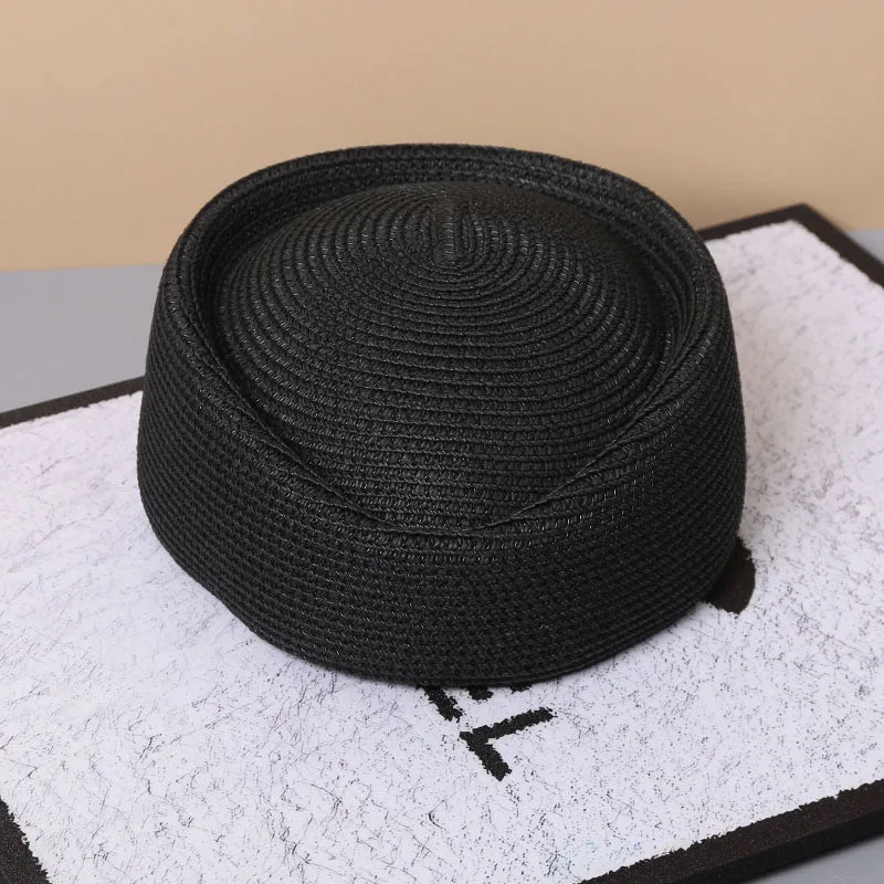 2026 New Summer Straw Fedoras Hats for Women Hostess Fashion Pillbox Hat Millinery Fascinator Designer Beret Hats Painter's Hat