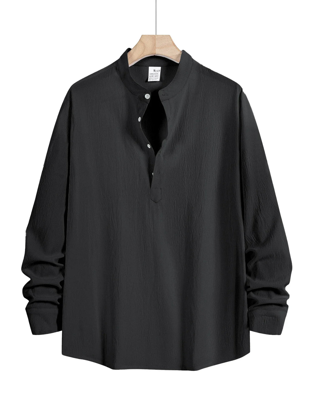 Men's Linen Shirt Summer 2025 Casual Short Sleeve Breathable Stand Collar Loose Fit Trendy Solid Color Youth Top with Pocket