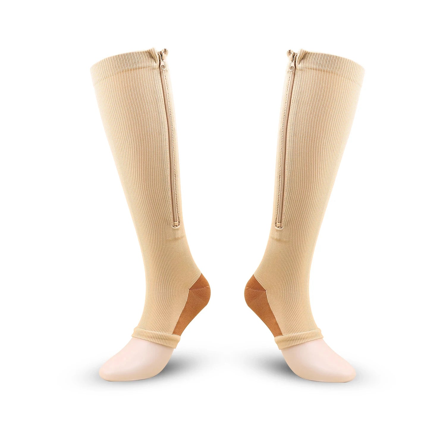 Compression Socks S-XXL Medical Edema Pregnant Varicocele Open Toe Socks Men Women Solid Color Knee Length Elastic Tight Socks