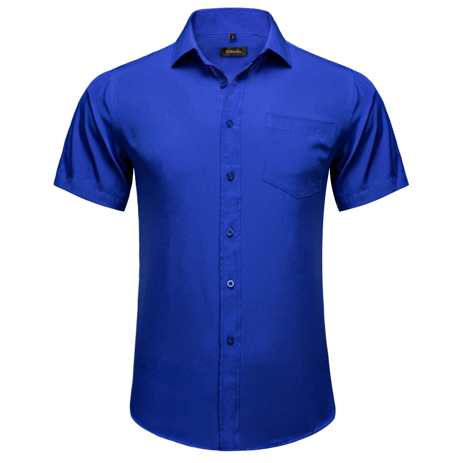Men Shirts Short Sleeve Cotton Polyester Summer T-shirts Solid Black White Red Business Casual Tops Hawaiian Shirt
