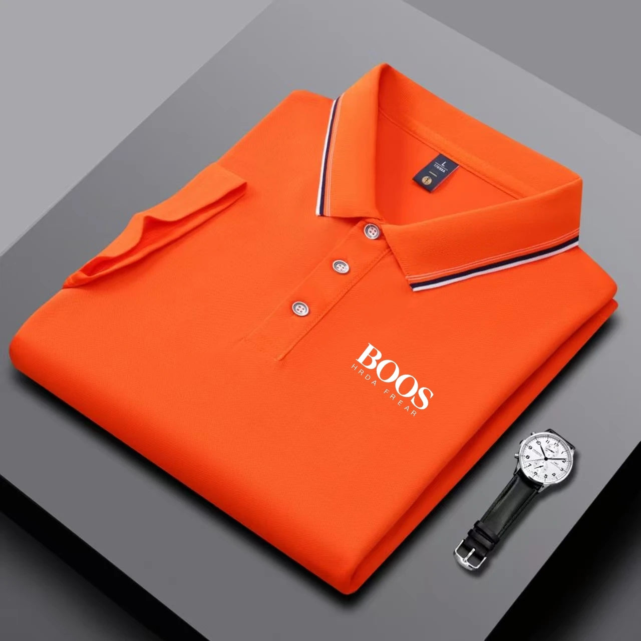 Embroidered New Men's Business Casual Short Sleeved Polo Shirt, Fashionable, Breathable, Comfortable and Versatile Top