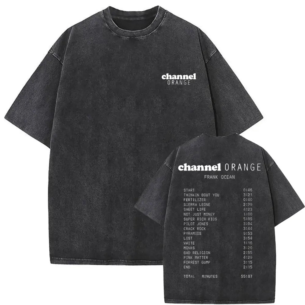 Washed Vintage Rapper Frank Oversized Tshirt Blond Graphic T-shirts Men Women Ocean Hip Hop T Shirt Men's Fashion Casual Tees