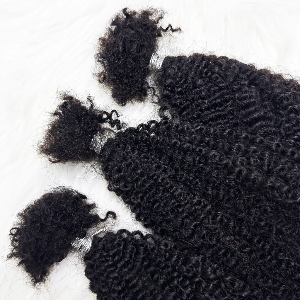 T1B/30 Afro Kinky Curly Human Hair Bulk 30g/Pack 100% Human Hair Soft 4C Afro Kinky Bulk Human Hair for Locs Extensions