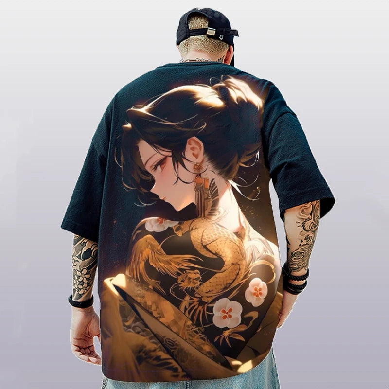 New 3d Pretty Girl Print Short Sleeve Tee For Men Summer Men's T-Shirts Casual Man Clothes Street Hip Hop Pullover Oversized Top
