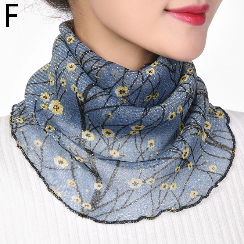Fashion Summer Chiffon Neck Collar Silk Scarf Women Sunscreen Face Mask Headscarf Bandana Cycling Anti-uv Multi-function Scarves