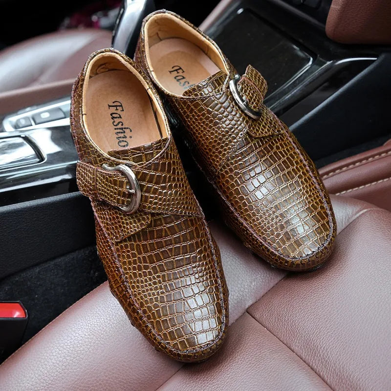Crocodile Skin Loafer Shoes Men Genuine Leather Slip-on Moccasins Handmade Male Outdoor Casual Shoes Drive Walk Luxury Leisure