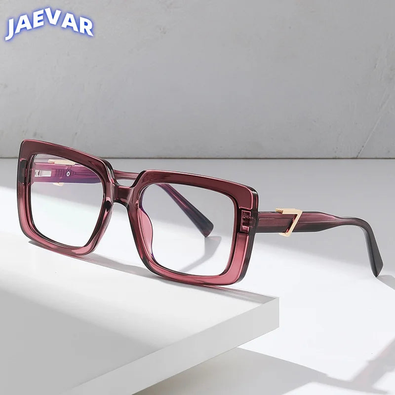 New Fashion Plate Blue Light Blocking Women's Glasses Frame Large Square Frame Optical Prescription Eyeglasses For Women BC910