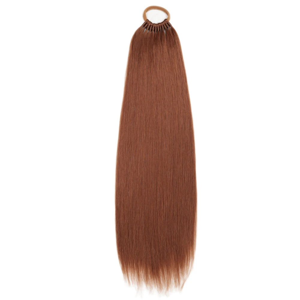 Straight Ponytail With Elastic Band 24"32" Synthetic Hair Ponytail Extensions 12Strands Women's Hairpieces False Tail For Women