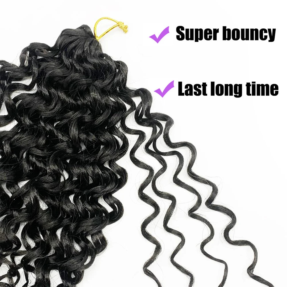 GoGo Curl Crochet Hair 10/18 Inch Short Curly Crochet Hair for Women Water Wave Beach Curl Deep Twist Crochet Braids Synthetic