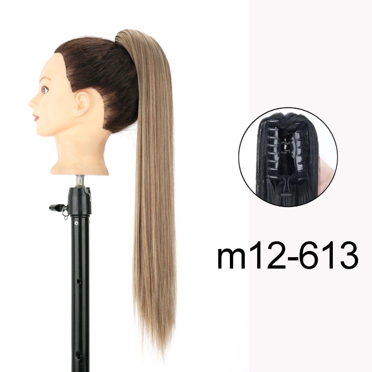 Synthetic 24Inch Wavy Claw Clip On Ponytail Hair Extension Ponytail Extension Hair For Women Pony Tail Hair Hairpiece