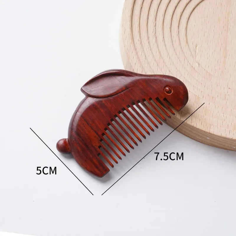 Portable Mini Ebony Wood Comb Chinese Style Carved Travel Souvenir Popular Hairdressing Professional Comb Made in China