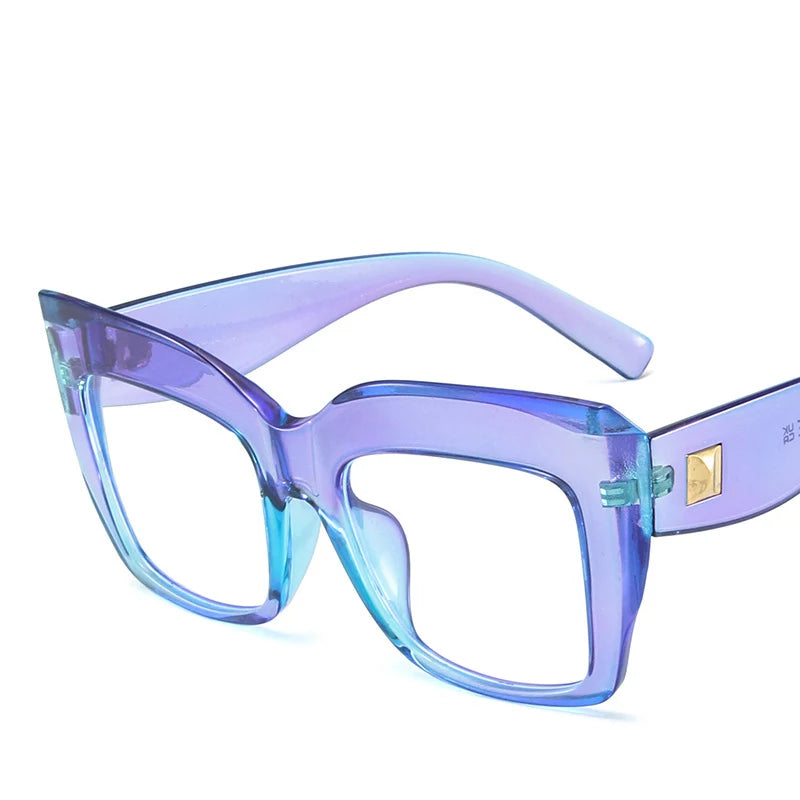 Oversize Women's Glasses Fashion Transparent Square Ladies Eyeglasses Blue Clear Lens Optical Female Eyewear Anti Blue Light