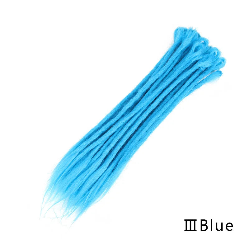 Dreadlocks Extensions Thin 0.7cm Width Synthetic Crochet Braids Hair Dreads Fake Hair Ombre Mint Green Reggae Hip Hop Style Pink