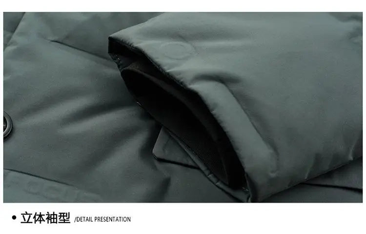 High Quality Men's Handsome down Jacket with Scarf Collar M-6XL Big plus Size for Middle-Aged Dad Fashionable Outerwear