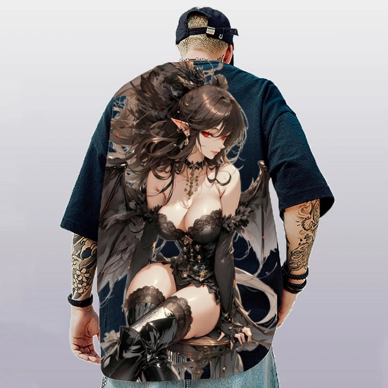 New 3d Pretty Girl Print Short Sleeve Tee For Men Summer Men's T-Shirts Casual Man Clothes Street Hip Hop Pullover Oversized Top