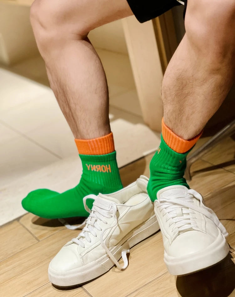 Socks Men Calcetines Hombre Basketball Socks Meias Masculina Casual Fashion Cotton Sock Sweat Sport Middle Tube Letter Socks