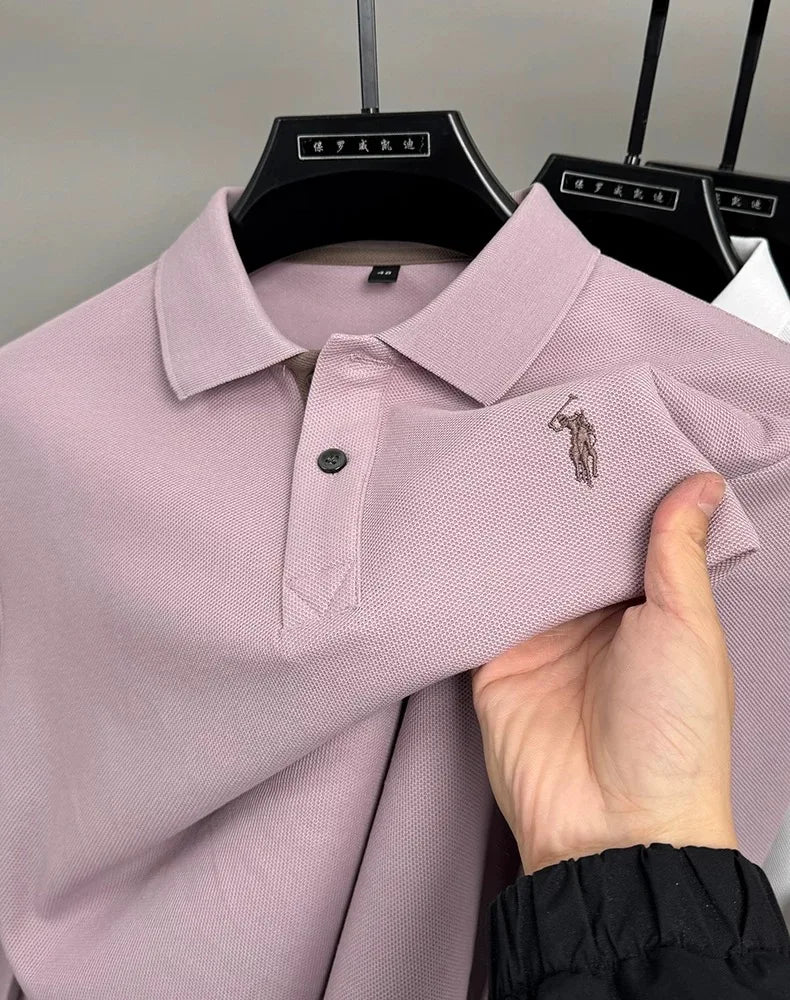 High end brand 100% cotton long sleeve polo shirt men's autumn fashion designer new Paul Pony embroidery casual golf T-shirt