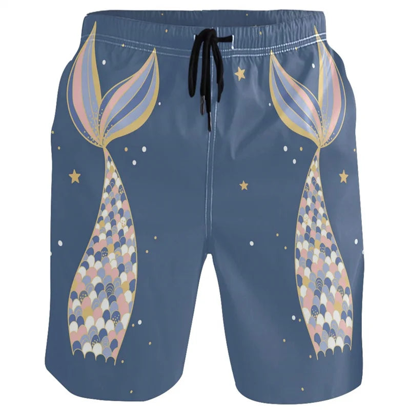 Vintage Chinese Carp Dragon 3d Printed Beach Shorts Street Short Pants Men Summer Loose Swim Trunks Quick Dry Board Shorts