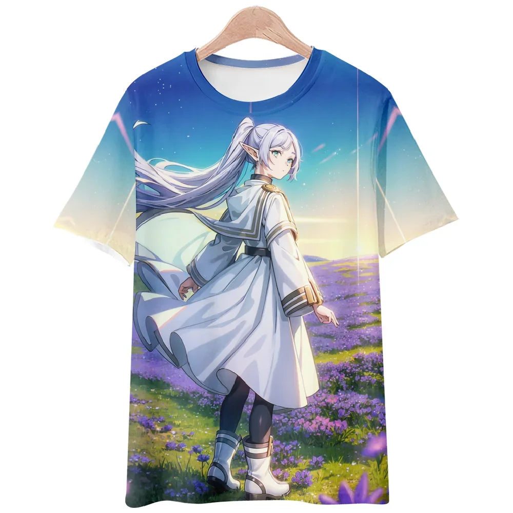 Anime Sousou no Frieren 3D Printed T-Shirts Men Women Fashion Streetwear Oversized Short Sleeve T Shirt Male Tees Tops Clothing