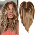 Chocolate Brown Remy Human Hair Toppers 12inches Straight Topper Lace Base Clips in Hair Human Hair Pieces Extensions for Women