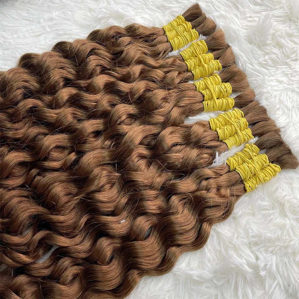 Bulk Braiding Hair 100% Human hair Virgin Deep Wave Unprocessed No Weft Boho Braids Human Hair Bulk Extensions Brazilian Remy 1B