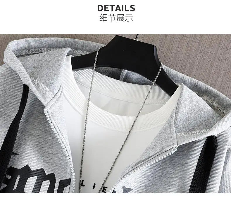 New Men's Hooded Jacket M-6XL Men's Clothing Spring Autumn Korean Fashion Loose Male Coat Hooded Baseball Jersey 2024