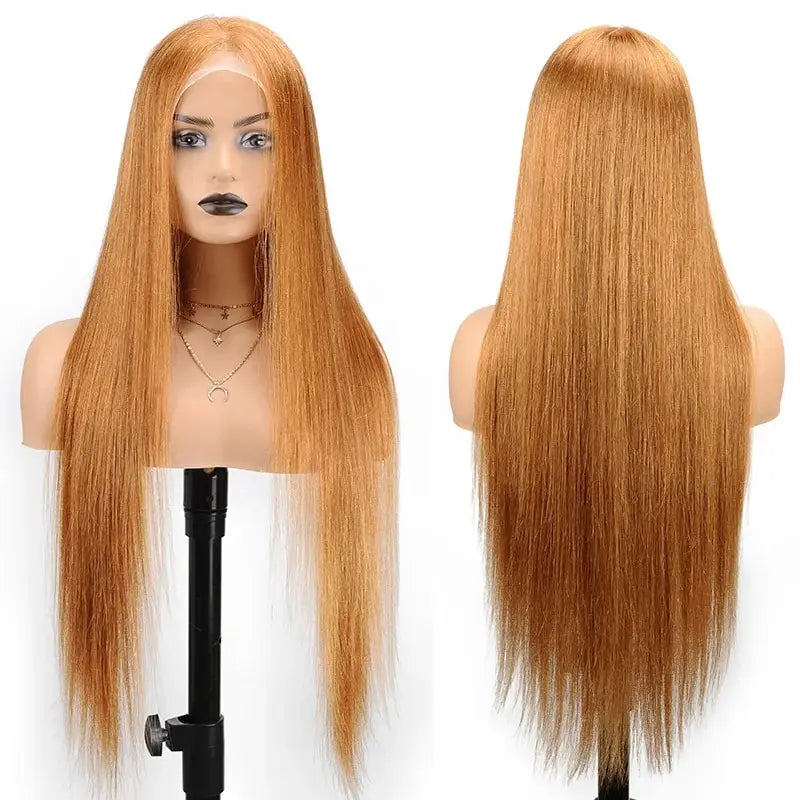 Body Wave 13X4 Lace Frontal Wig Colored Ginger Blonde Hd Transparent 30 32" Brazilian Lace Front Human Hair Wig For Black Women