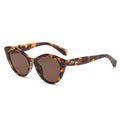 Fashion Cat Eye Women's Sunglasses 2025 Luxury Brand Designer Black Leopard Small Frame Sun Glasses UV400 Girl Letter Eyewear