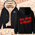 Anuel AA Printed Hoodies Real Hasta La Muerte Casual Zipper Jackets Thicken Lambswool Men Women Clothing Oversized Y2K Clothes