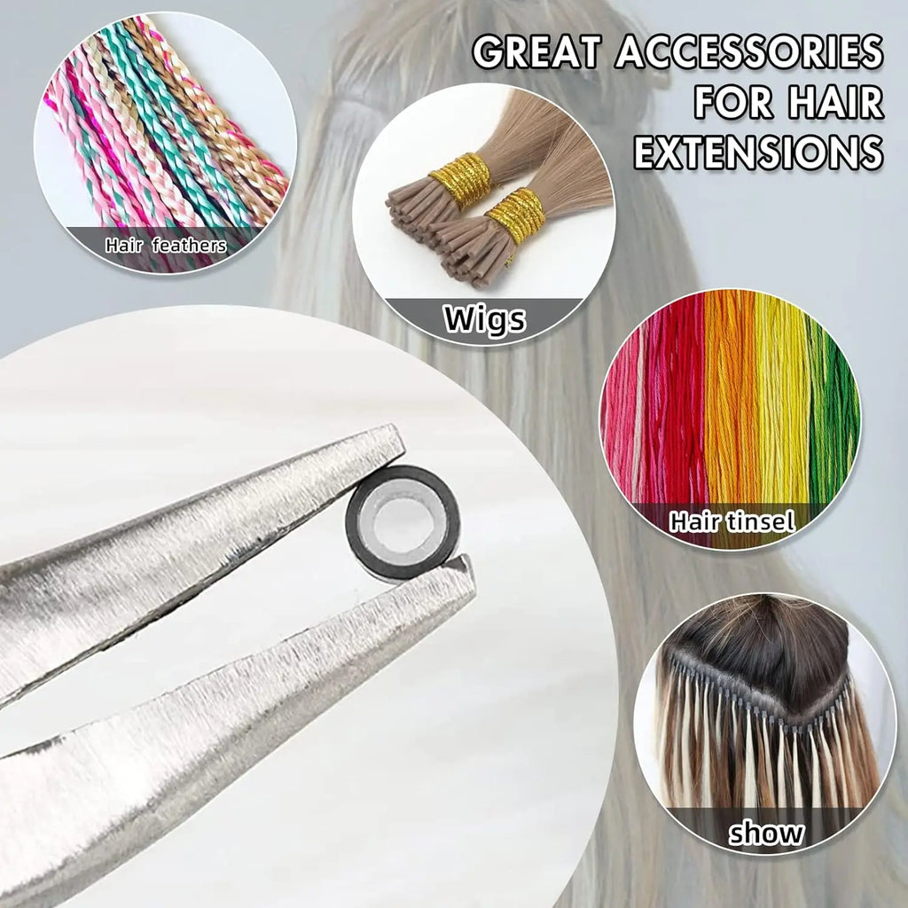 300pcs Woman Hair Decoration The Ring Hair Extensions Tools Micro Link Rings Silicone Link Ring Dreadlock Ring Hair Cuffs Silico