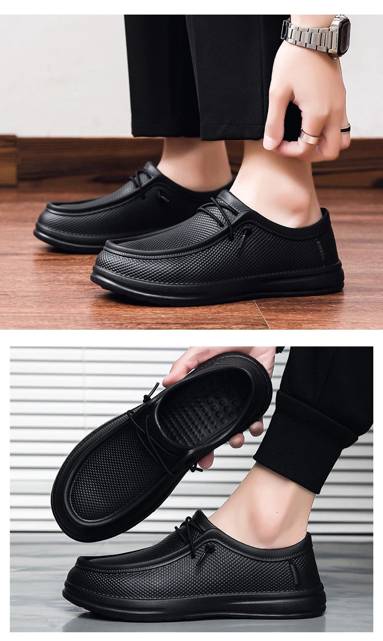 Hotel Chef Shoes Four Season soft sole Anti-skid Oil-proof Men Plus Size Kitchen work shoes Garden Shoes Labor Shoe Fishing Shoe