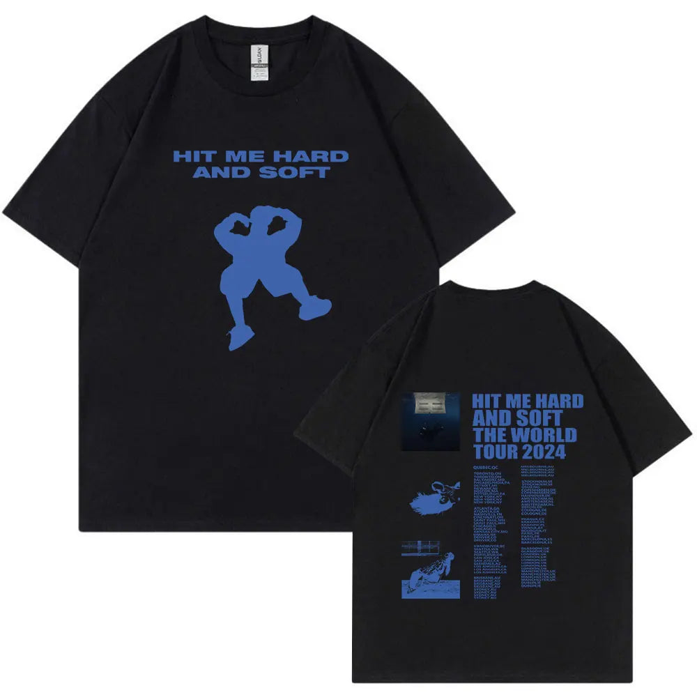 Hit Me Hard and Soft 2024 Tour T Shirt Men Women Fashion Hip Hop T Shirts 100% Cotton Loose Short Sleeve T-shirts Fans Gift Tops