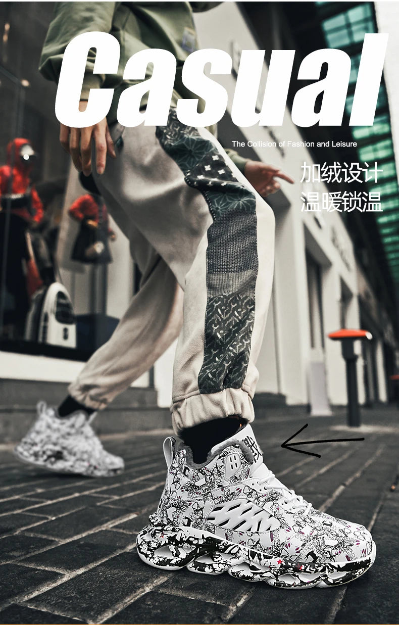 men boots 2023 New Winter Slippers Warm Men Shoes Waterproof Non-Slip Plush Sneakers Male tenis shoes Boots Men Sneakers Winter