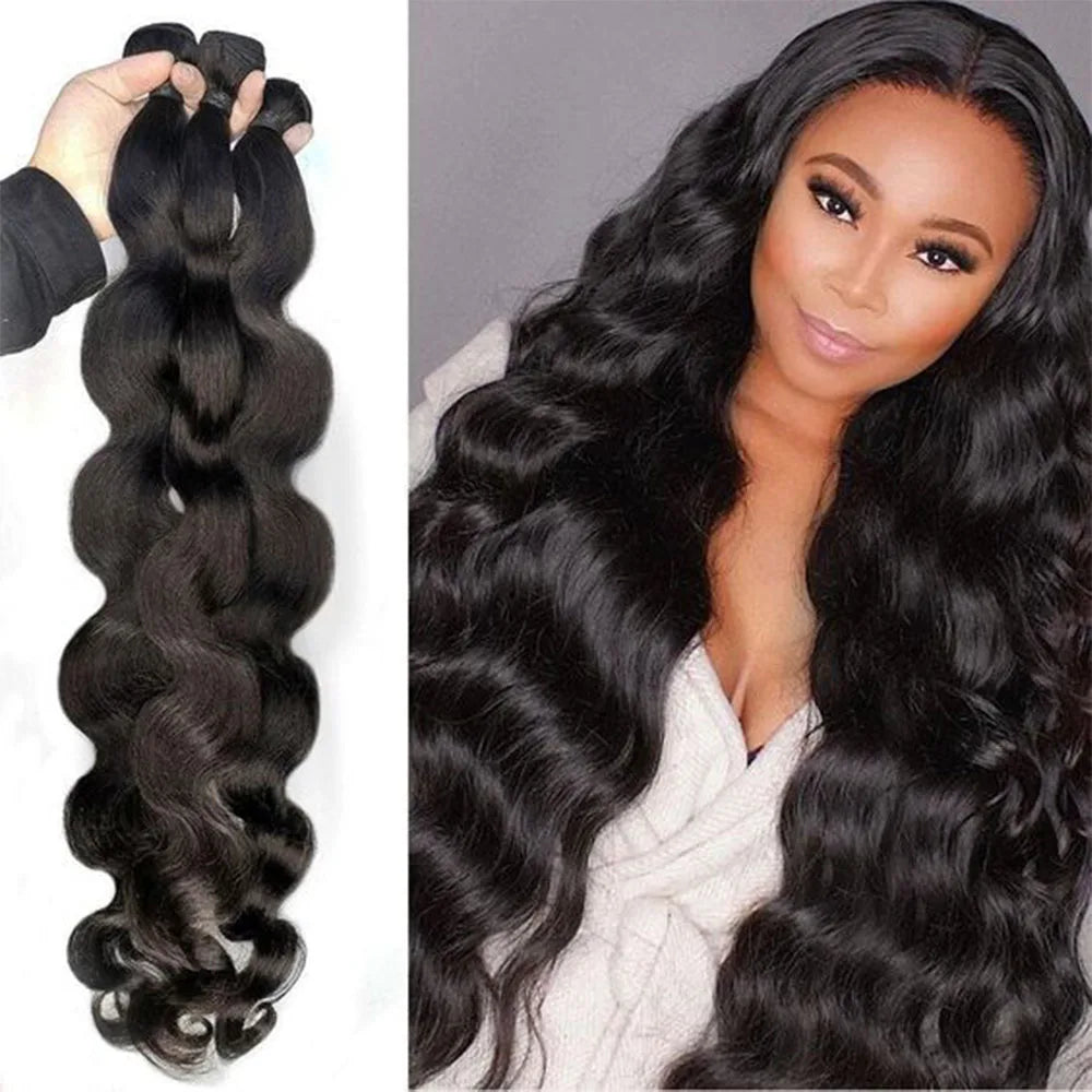 Body Wave Human Hair Bundles Brazilian Raw Human Hair 1/3/4 Bundles for Women 12A Thick Bundles human hair For Women