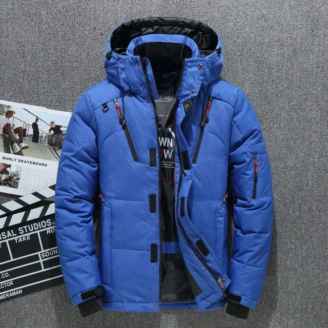 New Windproof Winter Down Jacket Male Warm Hooded White Duck Thick Men's Down Jacket Snow High Quality Parkas Outerwear