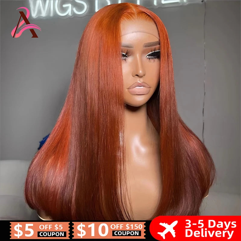 HD Reddish Brown Body Wave 13x4 Lace Front Human Hair Wigs Colored 100% Vietnamese Remy Human Hair Wigs Pre Plucked For Women
